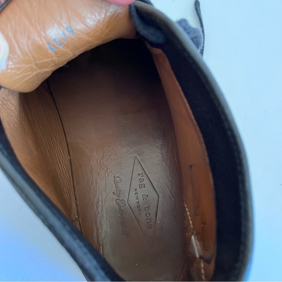 Rag & Bone Men’s 9 Euro 42 Black Leather Kent Sneakers - Picture 8 of 12